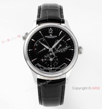 ZF Factory 1:1 Swiss Replica Jaeger leCoultre Master Watch Black Leather Strap
